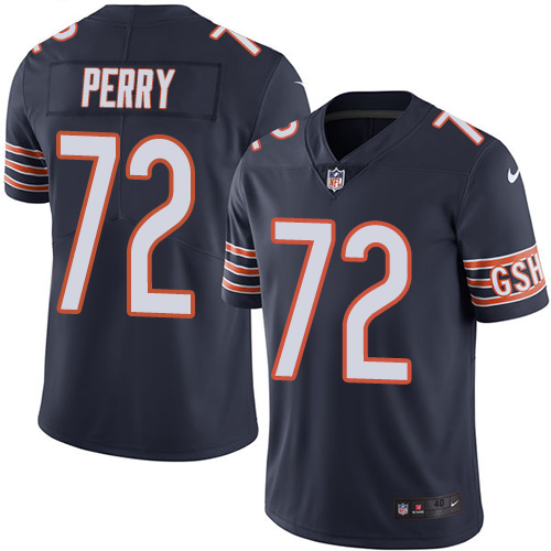 Men's Elite William Perry Nike Jersey Navy Blue - #72 Rush NFL Chicago Bears